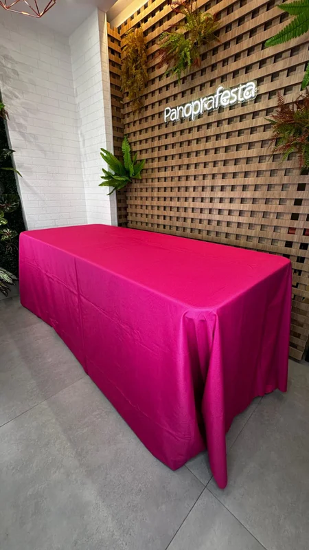 Toalha buffet Retangular de Oxford Rosa Pink medindo 2m x 3m
