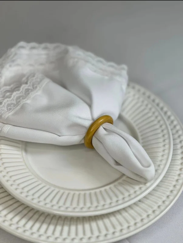 Porta Guardanapo maeira caramelo branco