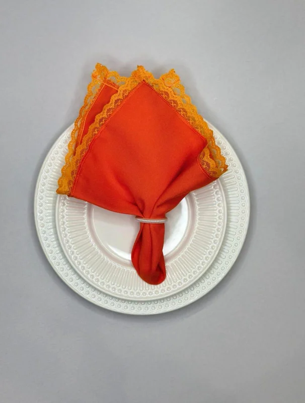 Guardanapo rs de renda laranja