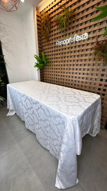 Toalha buffet Retangular de Jackard Branco