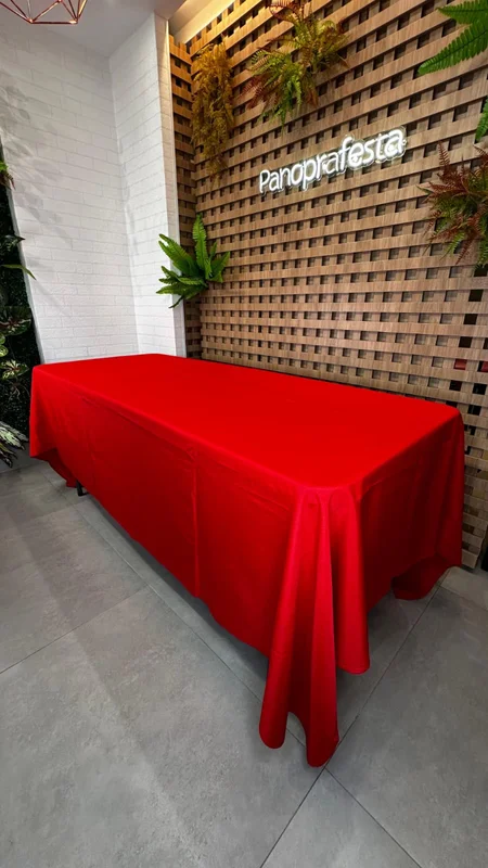 Toalha buffet Retangular de Oxford Vermelho medindo 2m x 3m