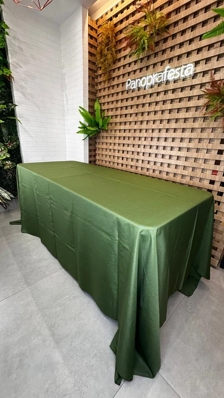 Toalha buffet Retangular de Oxford Verde Oliva medindo 2m x 3m