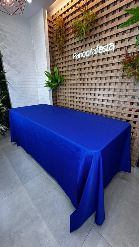 Toalha buffet Retangular de Oxford Azul Royal