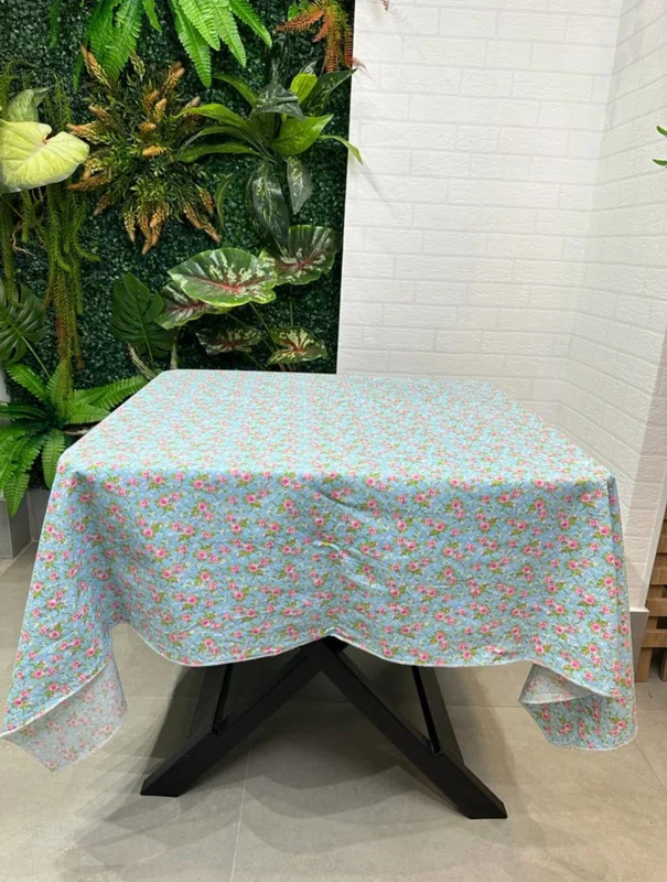 Toalha bebe mini rosa Quadrada Azul