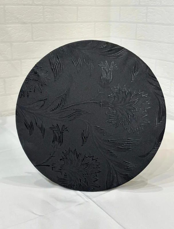 Sousplat de jackard Preto